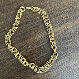 Aureum gold double link bracelet - 24 carat gold brass plated - brand new